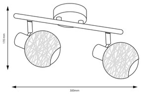 Bodové svietidlo DEX 2xE14/10W/230V béžová/krémová