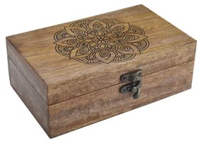 InDecor Box z mangového dreva Mandala, 19 x 11 x 6,5 cm, S