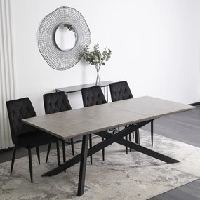 JAKS Rozkladací stôl Hamilton 160-200 cm sivý betón