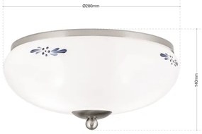 Orion DL 7-673- Stropné svietidlo LANDHAUS 2xE27/60W/230V pr. 28 cm m. chróm/biela