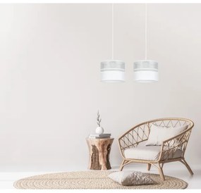 Luster na lanku LIMA 2xE27/60W/230V strieborná/biela