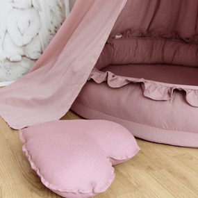 Ľanový vankúš srdca sýto ružová 44cm