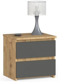 Nočný stolík Operativos (dub artisan + grafit). Vlastná spoľahlivá doprava až k Vám domov. 1117453