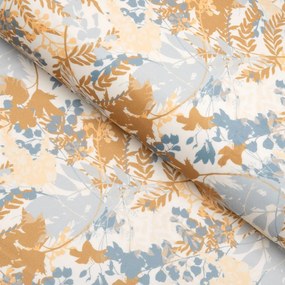 Biante Zamatový štvorcový obrus Tamara TMR-043 Hnedo-modré designové rastliny 40x40 cm