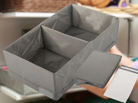 VERK GROUP Organizér do šatne, 2 priehradky, textilný šedý 20 x 34 x 10
