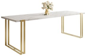 Jedálensky rozkladací stôl KALEN biely mramor Rozmer stola: 120/220x80cm