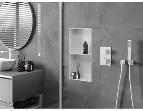 Mexen X-Wall-NR, polička na zapustenie pod obklad bez goliera 60 x 30 cm, biela, 1921603010S