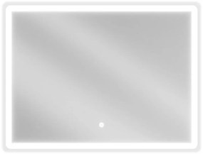 Mexen Navia, LED kúpeľňové zrkadlo s podsvietením 80 x 60 cm, 6000K, ochrana proti zahmlievaniu, 9803-080-060-611-00