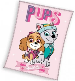 Dievčenská coral fleece deka Tlapková patrola - Paw Patrol - motív Friends - 130 x 170 cm