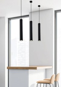 Candellux Čierny závesný luster Tubo 40cm pre žiarovku GU10 98-68125
