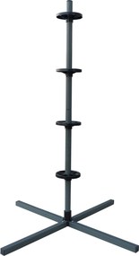 Vertikálny stojan na 4 pneumatiky RelaxDays RD53025 – sivý kovový regál, 131 cm