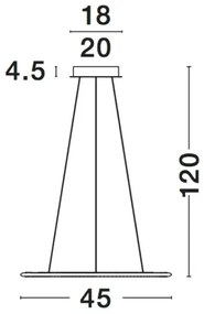 LED luster Livorno 45 Chrome