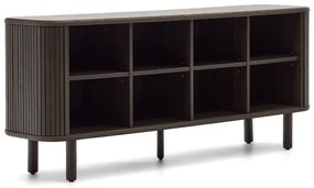 Tmavohnedá nízka komoda v dekore jaseňa s posuvnými dverami 180x75 cm Mailen – Kave Home