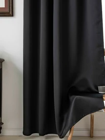 Blackout závesy Elias čierna – 140 × 250 cm (2 ks) - riasiaca stuha