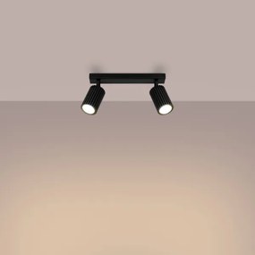 Sollux SL.1580 - Bodové svietidlo KARBON 2xGU10/10W/230V čierna