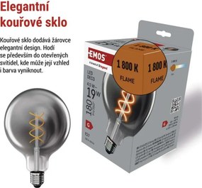 LED žiarovka DECO dymová G125 teplá biela