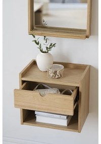 Závesný/s poličkami nočný stolík z dubového dreva v prírodnej farbe Hillmond – Rowico