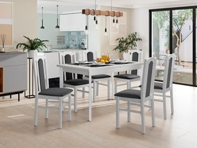 Rozkladací stôl so 6 stoličkami AL08, Morenie: biela - L, Poťahové látky: 26x - Kronos 22