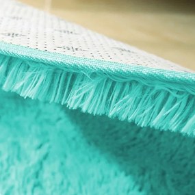 Protišmykový koberec SHAGGY svetlomodrý