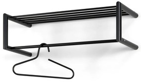 Čierny kovový nástenný vešiak s poličkou Smooth – Spinder Design