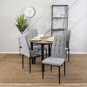 Čalouněná jídelní židle Tex šedá/černá