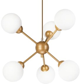 Luster na tyči RUBBY BALL 6xG9/5W/230V zlatá