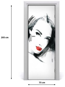 Samolepiace fototapety na dvere žena portrét 75x205 cm