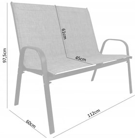 Set záhradného nábytku v čiernej farbe
