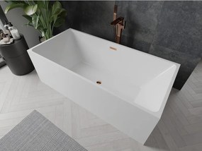 Mexen Nita, voľne stojaca vaňa 170 x 80 cm, biela, ružové zlato prepad, 52091708000-60