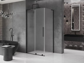 Mexen Velar L, sprchový kút s posuvnými dverami 120 x 80 cm, 8mm sklo námraza, čierna matná, 871-120-080-33-70