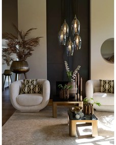 Závesné svietidlo so skleneným tienidlom v tmavosivo-bronzovej farbe ø 45 cm Lukaro – Light &amp; Living