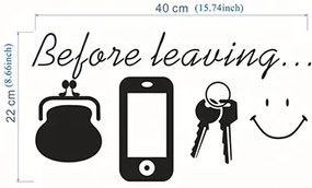 Samolepka na stenu "Before Leaving" 22x40cm