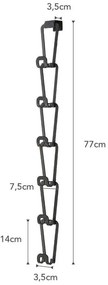 Čierny vešiak na kabelky so zavesením na dvere a 6 háčikmi Yamazaki Kanazawa