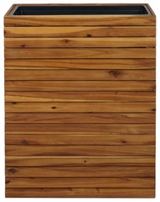 Set 2 kvetináčov HWC-L21, akáciové drevo - hnedá