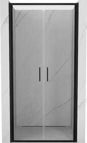 Mexen Exo, dvojité výklopné sprchové dvere, 120 cm, transparentné sklo, čierna, 814-120-000-70-00