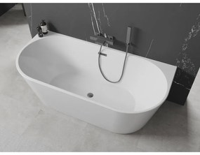 Mexen Oval, voľne stojaca nástenná vaňa 170 x 80 cm, biela, grafitový prepad, 52671708000-66