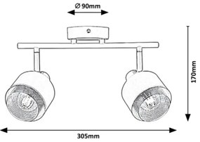 Rabalux - Bodové svietidlo 2xE14/40W/230V