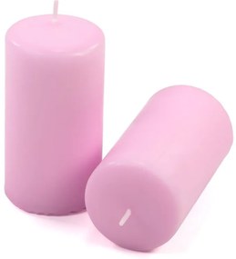 Sada stĺpových sviečok, 11,5 cm, Ø 6 cm, ružová, 6 ks
