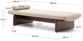 Béžová/v tmavoprírodnej farbe ženilková leňoška (variabilný roh) Topaz – Kave Home