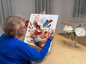 Gario Maľovanie podľa čísel Abstraktná akvarelová škvrna 2 Rozmery: 80 x 80 cm, Rámovanie: Iba zrolované plátno