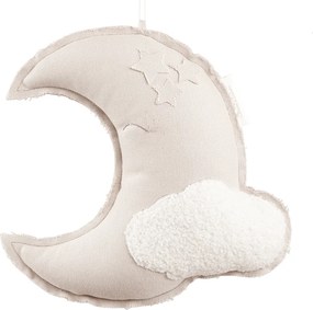 Závesná dekorácia mesiac púdrovo ružová 31x31x10cm