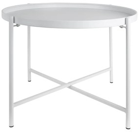 Biely kovový okrúhly konferenčný stolík ø 50 cm Meseta – Leitmotiv