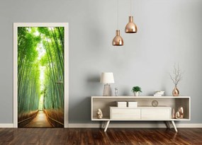 Fototapeta samolepiace dvere chodník bambusy 95x205 cm