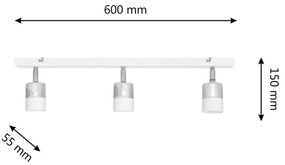 LED Bodové svietidlo TUBSSON 3xGU10/4,8W/230V biela/lesklý chróm