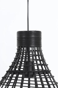 Čierne ratanové závesné svetlo Puerto - Ø 34 * 41cm