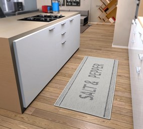 Hanse Home, Behúň Cucina Salt & Pepper 105626 Cream Grey, 62x150, biela, kuchyňa