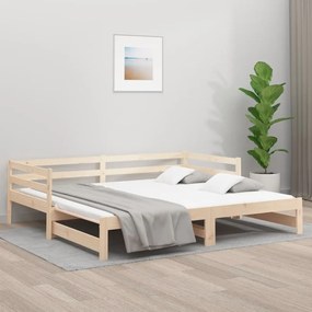 Rozkladacia denná posteľ 2x(80x200) cm borovicový masív 833085