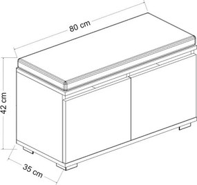 Skrinka na topánky Drago Walnut and Blackčierna