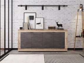 Komoda Lunea 180 cm šedá/dub Matera světlý