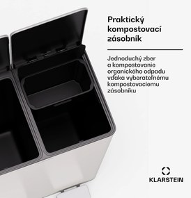 Klarstein EcoVista, odpadkový kôš s kompostérom, 60 l + 3 l/kôš + kompostér, Soft-Close